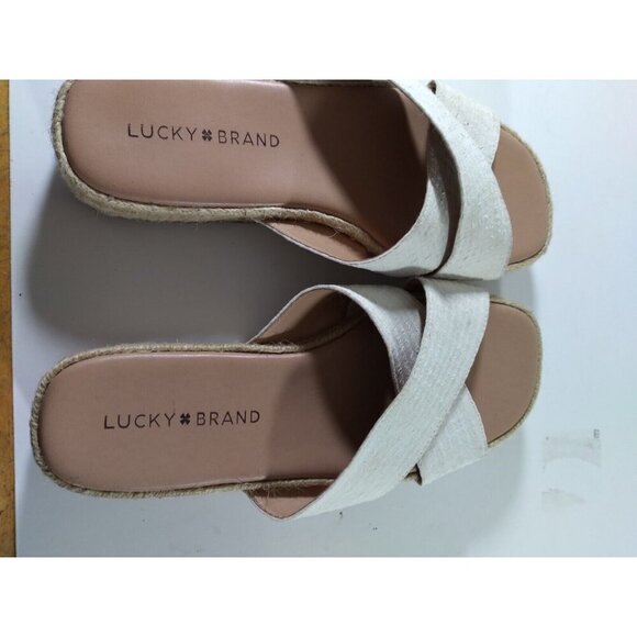 Lucky Brand Espadrille Sandals Tan Fabric Sz 7 M - Picture 12 of 12